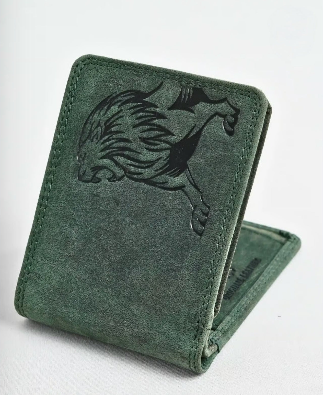 Deer Embossed Genuine Leather Wallet