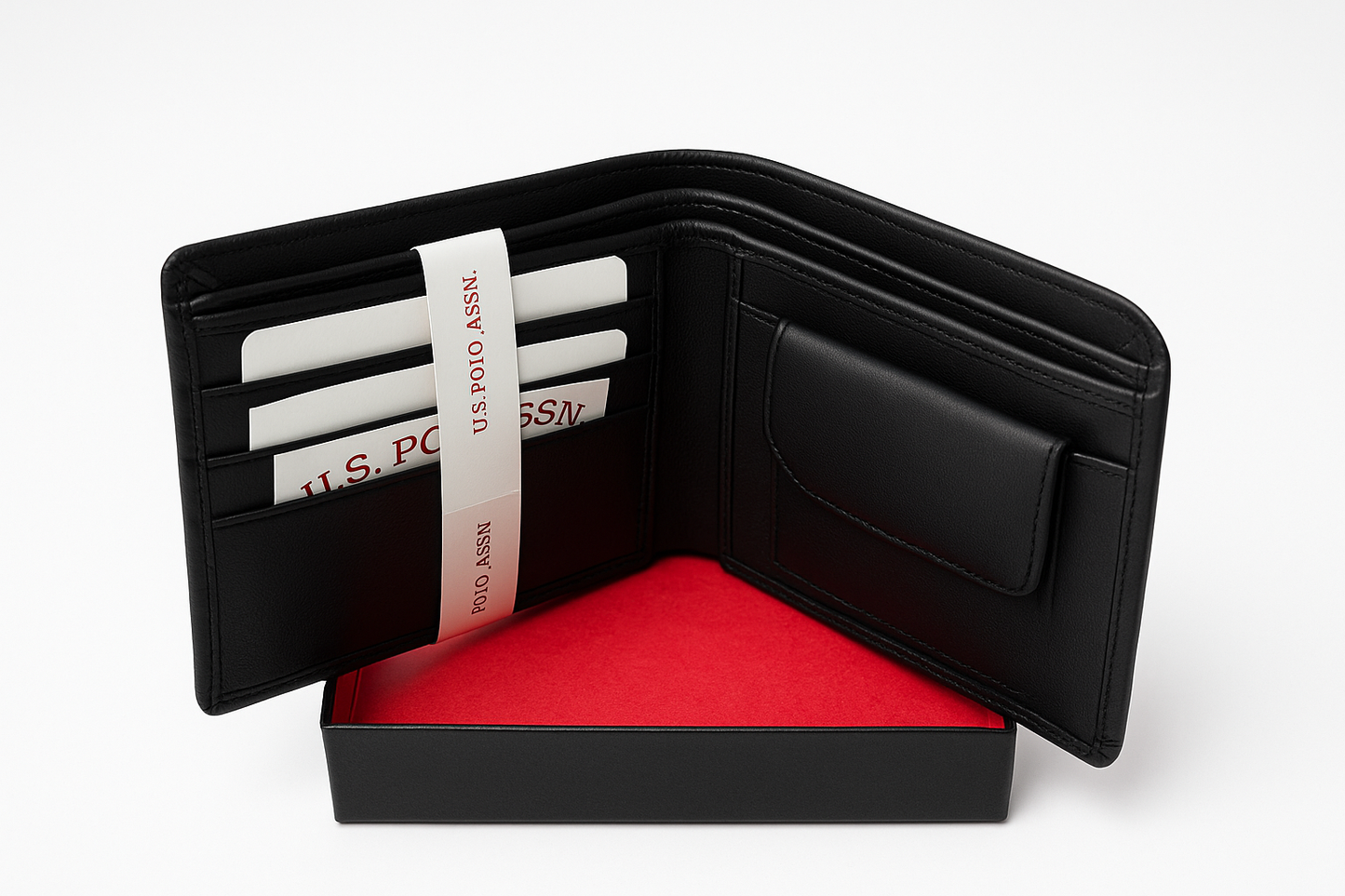 U.S. Polo Assn. Premium Black Leather Wallet