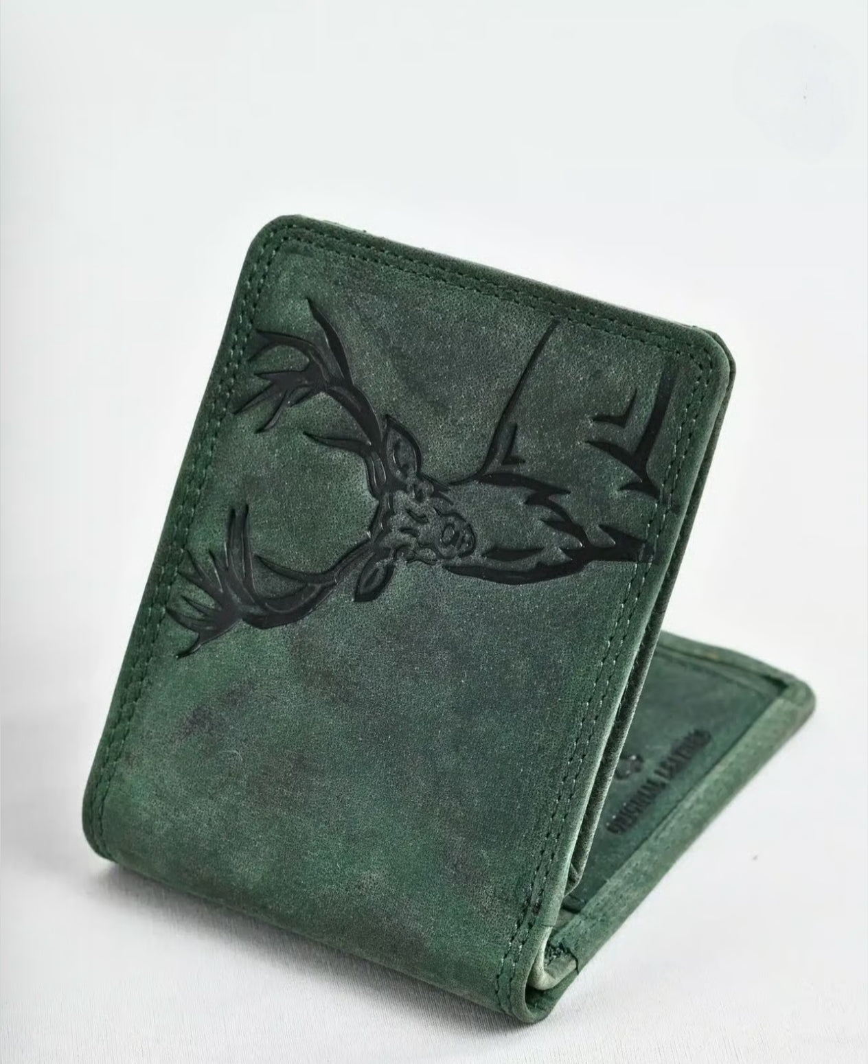 Deer Embossed Genuine Leather Wallet