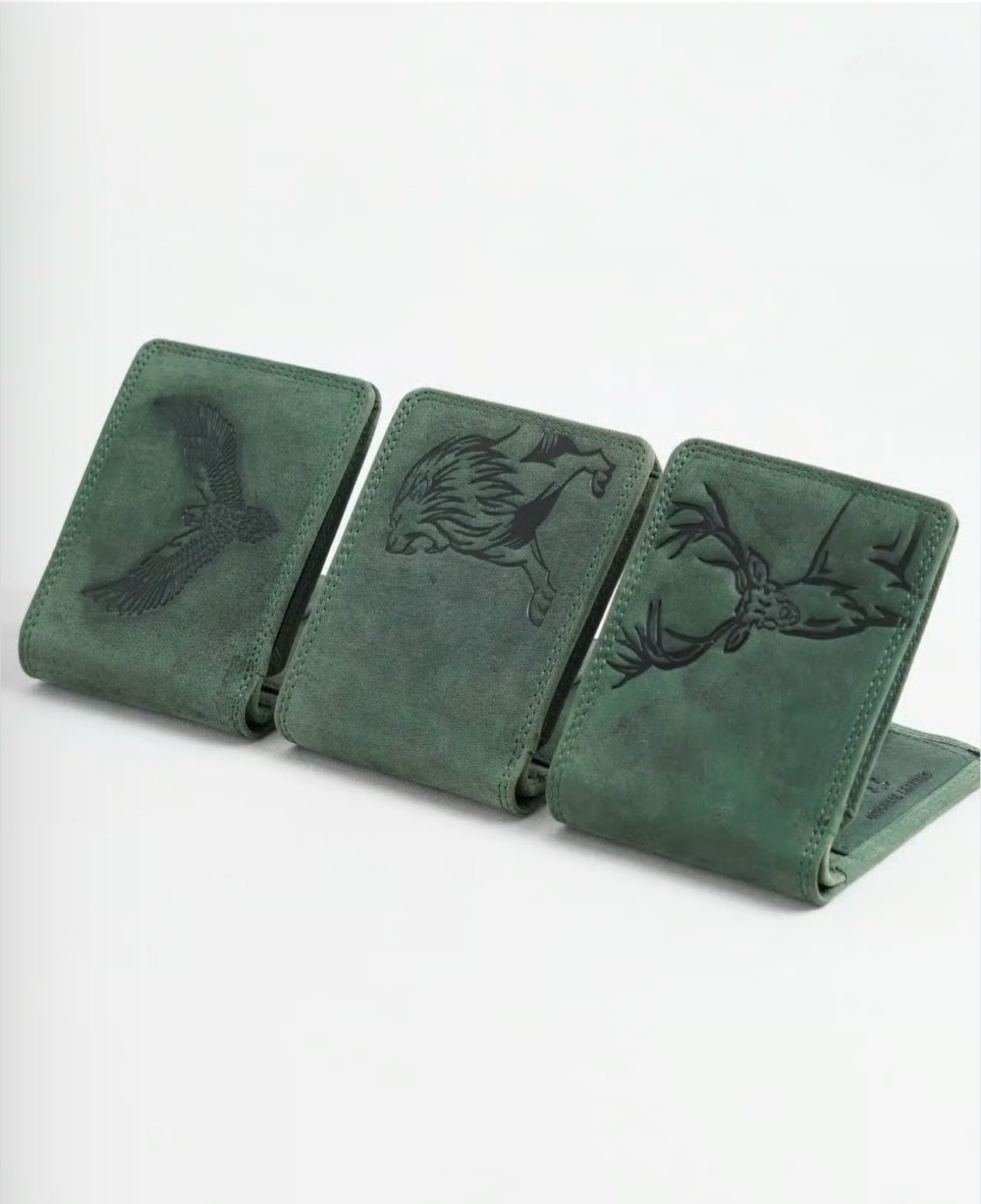 Deer Embossed Genuine Leather Wallet