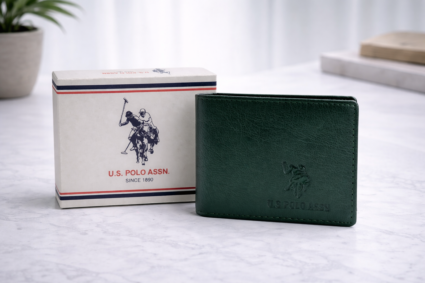 U.S. Polo Assn.  Green Men’s Leather Wallet