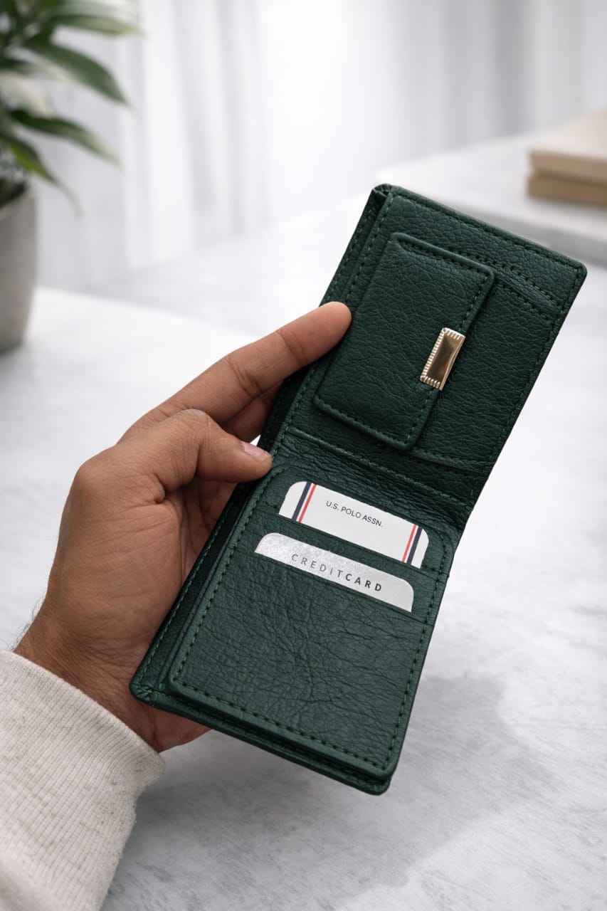 U.S. Polo Assn.  Green Men’s Leather Wallet