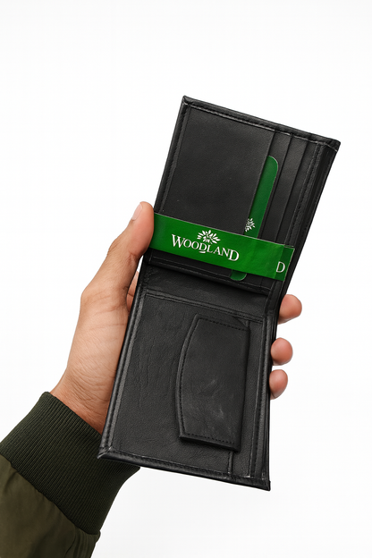 Woodland Premium Black Leather Wallet