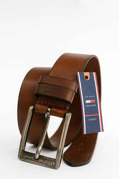 Tommy Hilfiger Inspired Embossed Leather Belt