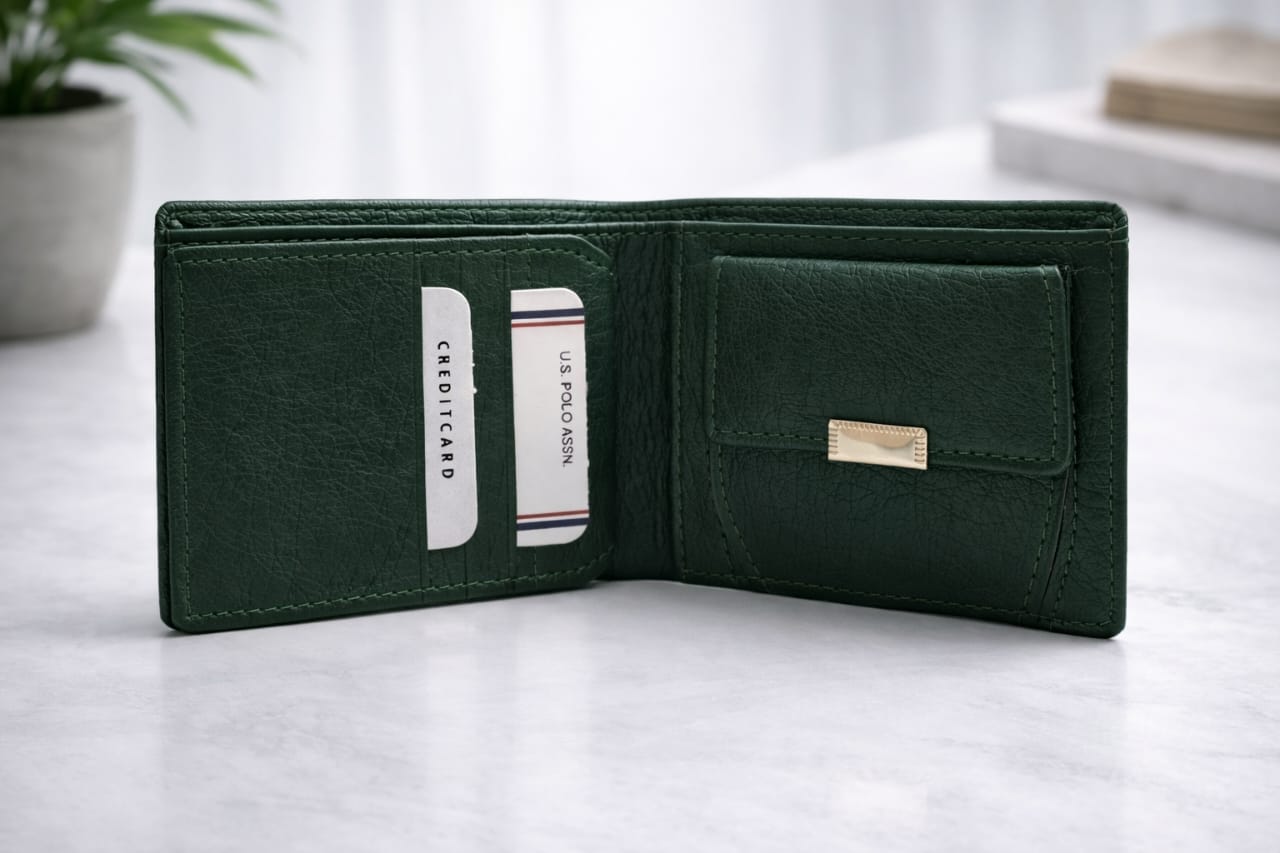 U.S. Polo Assn.  Green Men’s Leather Wallet