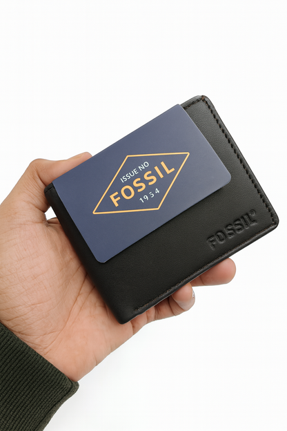 Quality Fossil – Premium Black Leather Wallet
