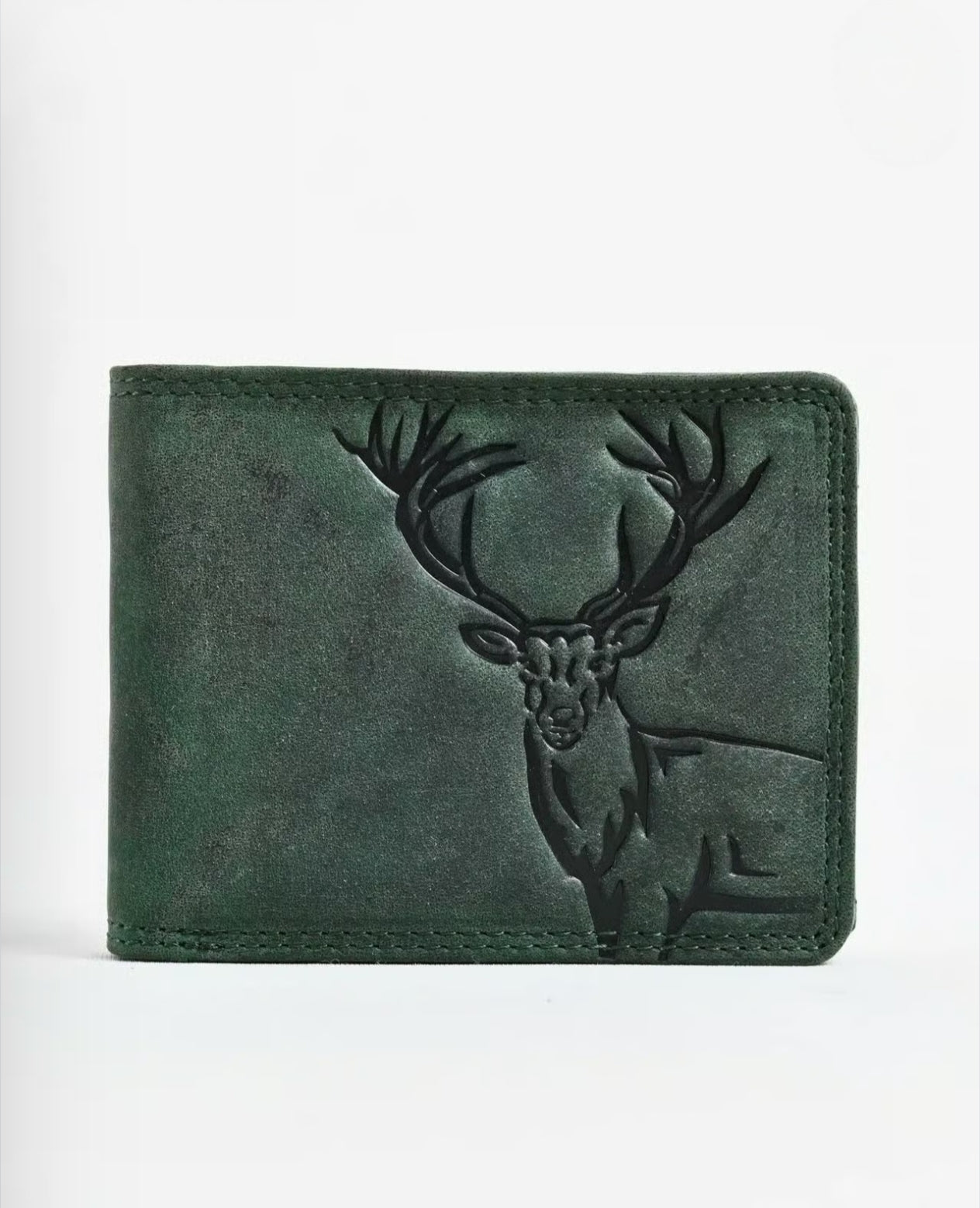 Deer Embossed Genuine Leather Wallet