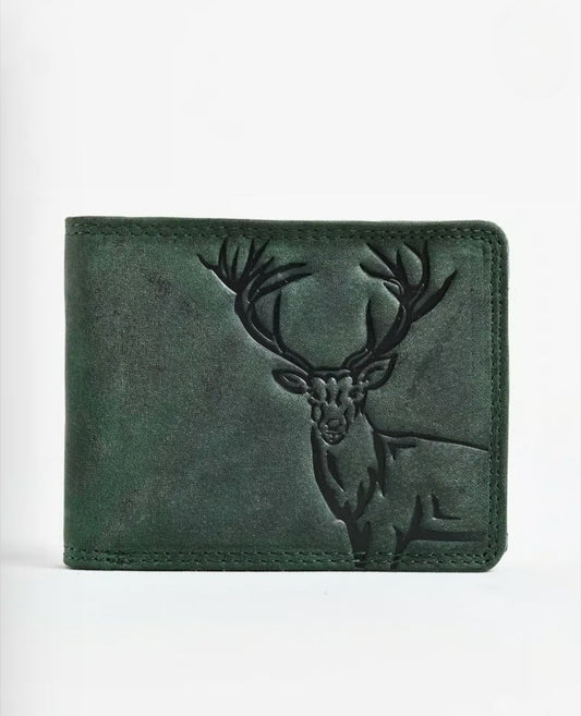 Deer Embossed Genuine Leather Wallet