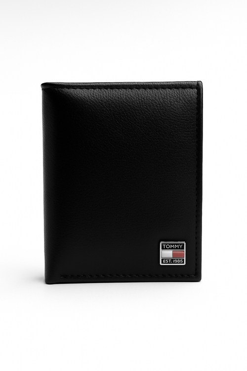 Tommy Black Genuine Leather Wallet for Men