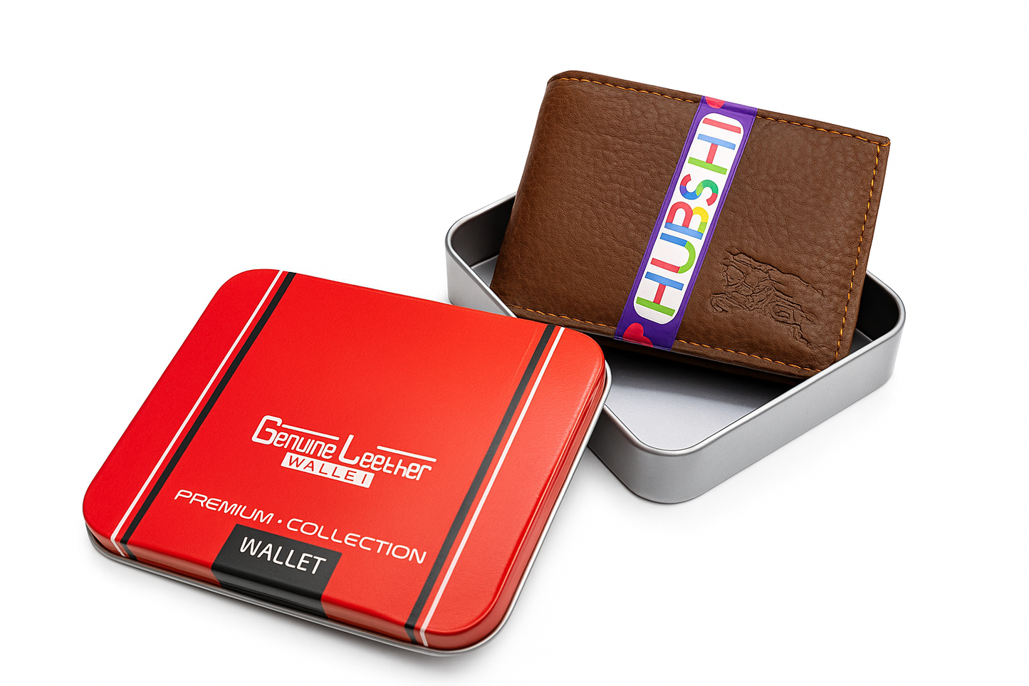 HUBSHI Premium Brown Leather Wallet