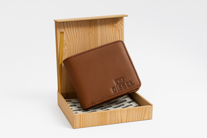Diesel Premium Tan Leather Wallet for Men