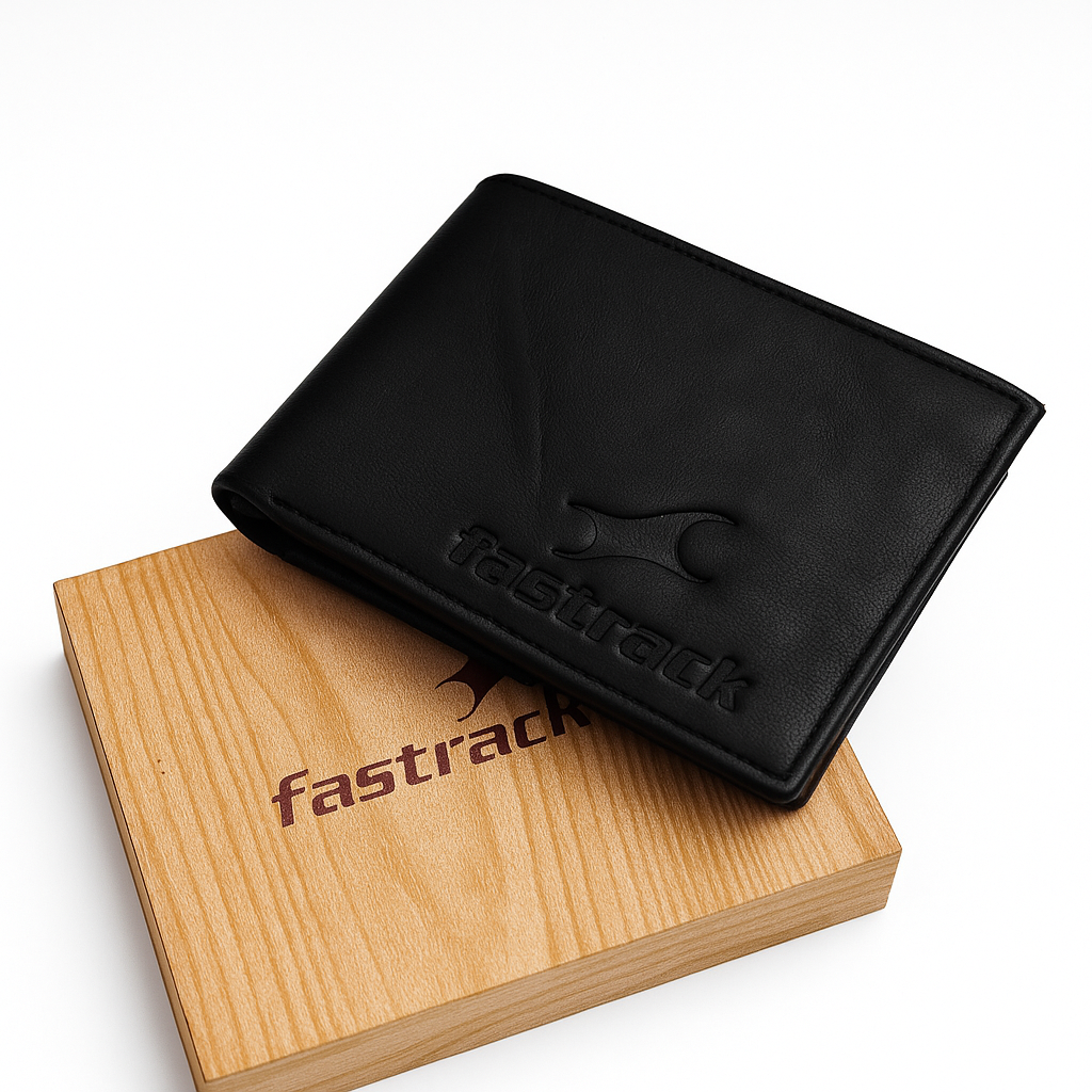 Fastrack Premium Black Leather Wallet for Men