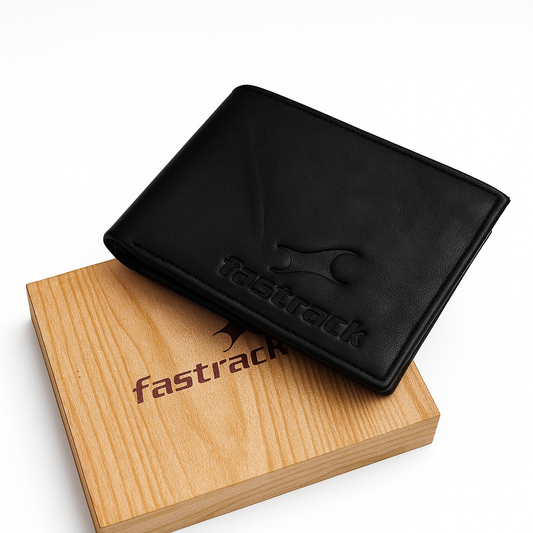 Fastrack Premium Black Leather Wallet for Men