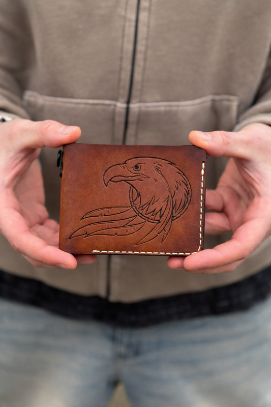 Premium leather wallet with Eagle Embossing