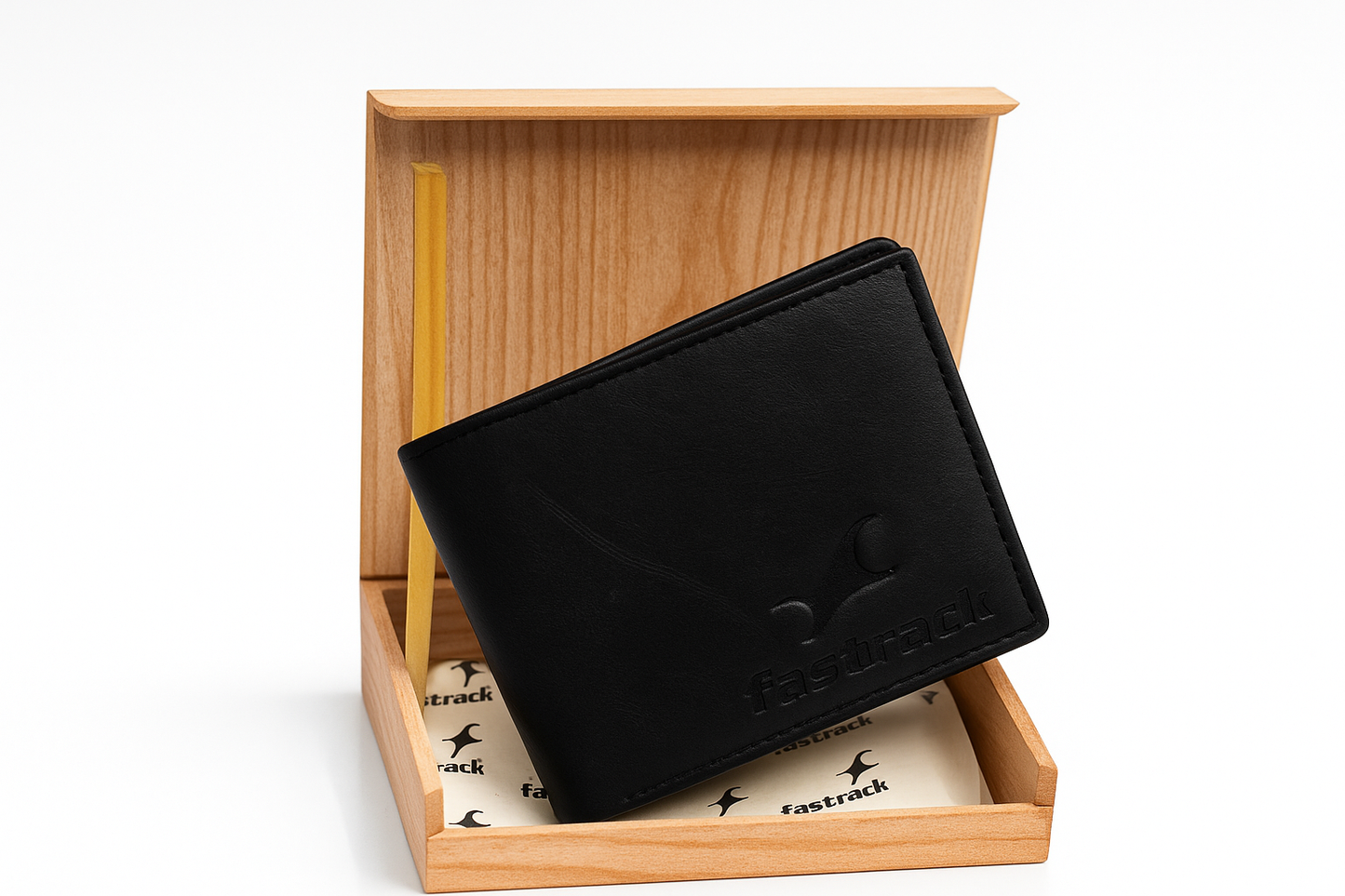 Fastrack Premium Black Leather Wallet for Men