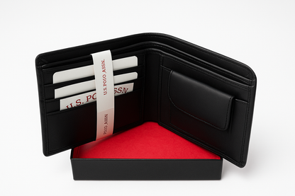 U.S. Polo Assn. Premium Black Leather Wallet