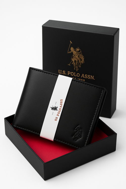 U.S. Polo Assn. Premium Black Leather Wallet