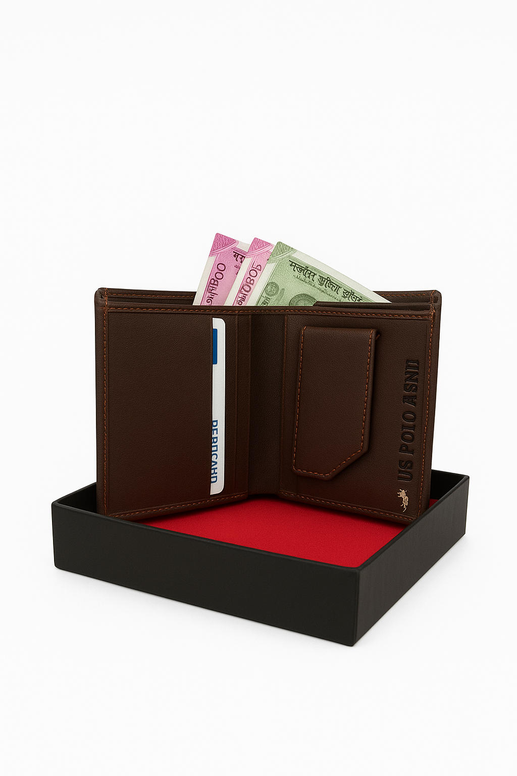 U.S. Polo Assn. Brown Genuine Leather Wallet for Men