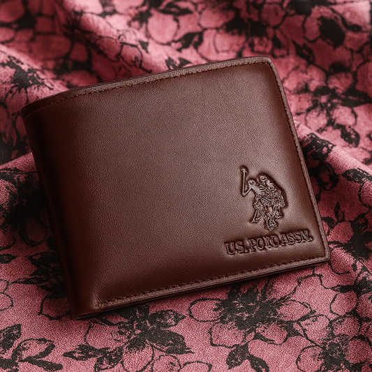 U.S. Polo Assn. Genuine Leather Wallet – Classic Maroon